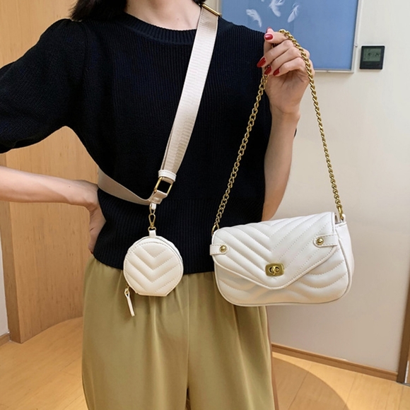 Brand New Woman PU Leather  Crossbody purse/handbag with mini coin bag - Picture 2 of 7